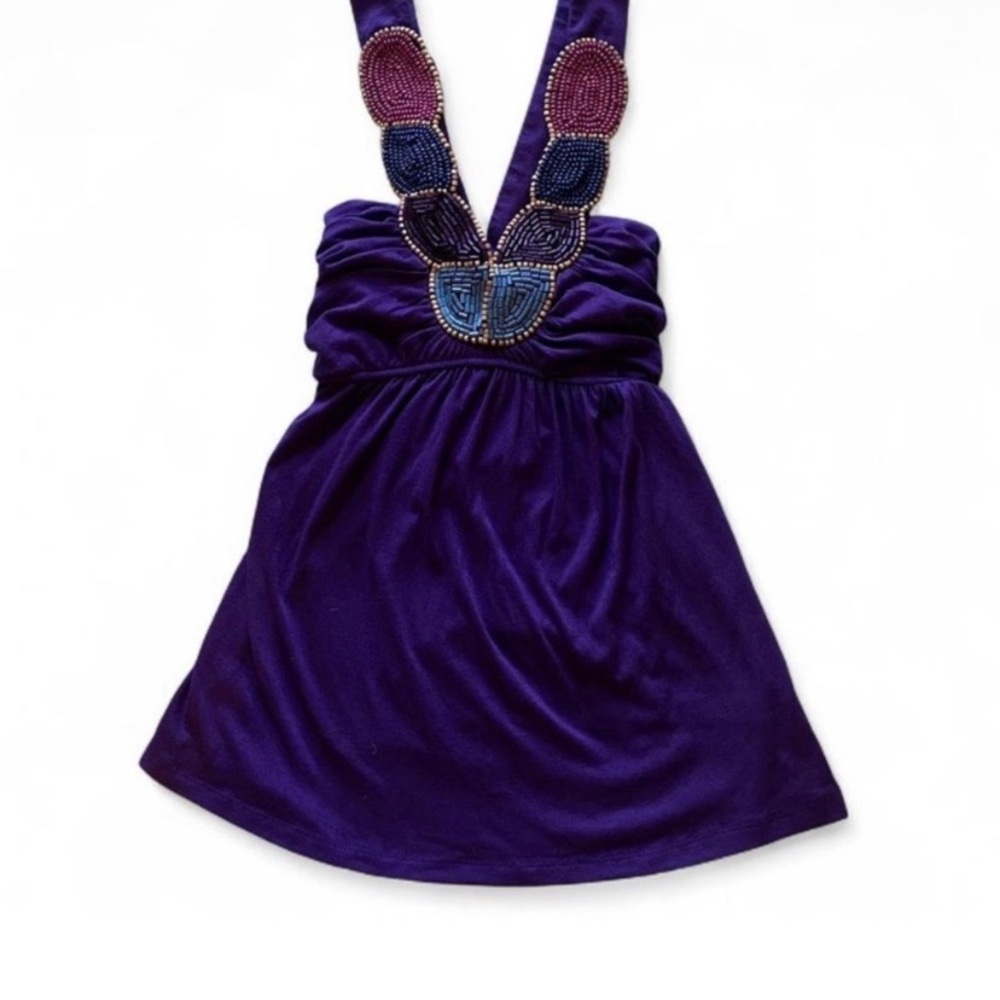 Wet Seal Purple Beaded Tank Top